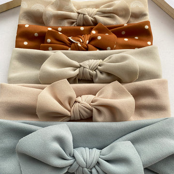 Bentita cu fundita pentru bebelusi – Mustard, 0 - 9 luni, poliester